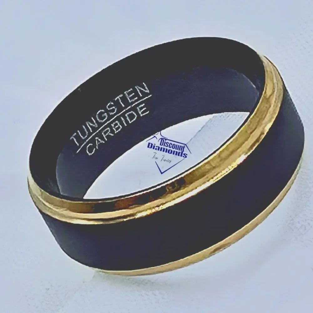 Tungsten Black & Gold Satin Finish with ION Plating
